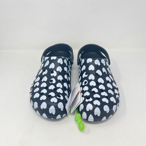 Crocs Heart Print Black Classic Round Breathable Clogs Sandals Men\'s Size 13 main image 4